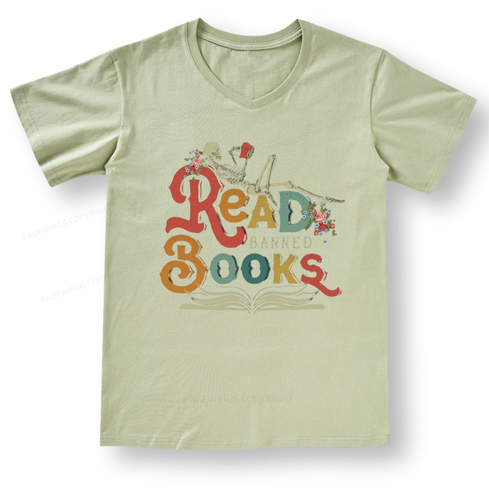 Pagewings Read Banned Books V-neck T-shirt