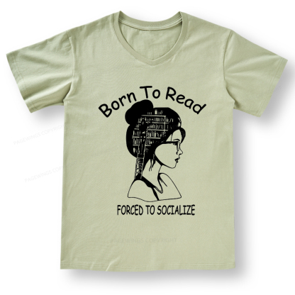 Pagewings Born To Read V-neck T-shirt