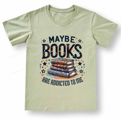 Pagewings Maybe Books Are Addicted To Me V-neck T-shirt