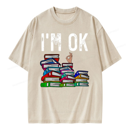 Pagewings Librarian Book Reader Funny Book Lover T Shirts Unisex Washed T-shirt