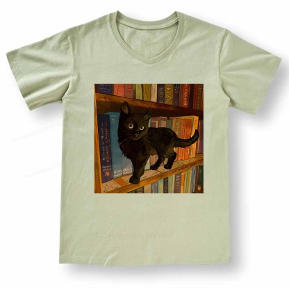 Pagewings  Little Library Cat V-neck T-shirt