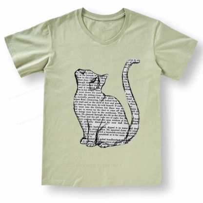 Pagewings Lots Of Books And Cute Cats V-neck T-shirt