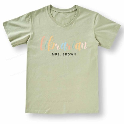 Pagewings Vintage Library Rainbow V-neck T-shirt