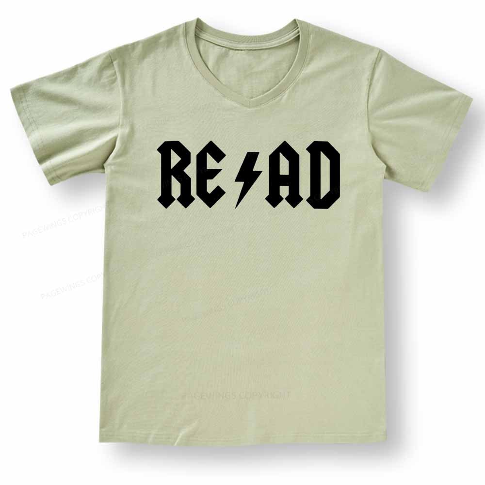 Pagewings Read Back In The Library "rock And Roll" V-neck T-shirt