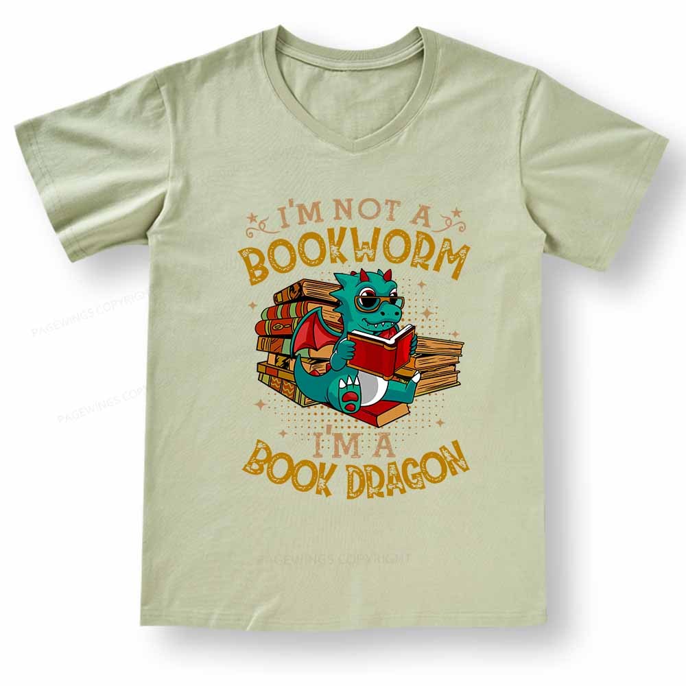 Pagewings Book Dragon V-neck T-shirt