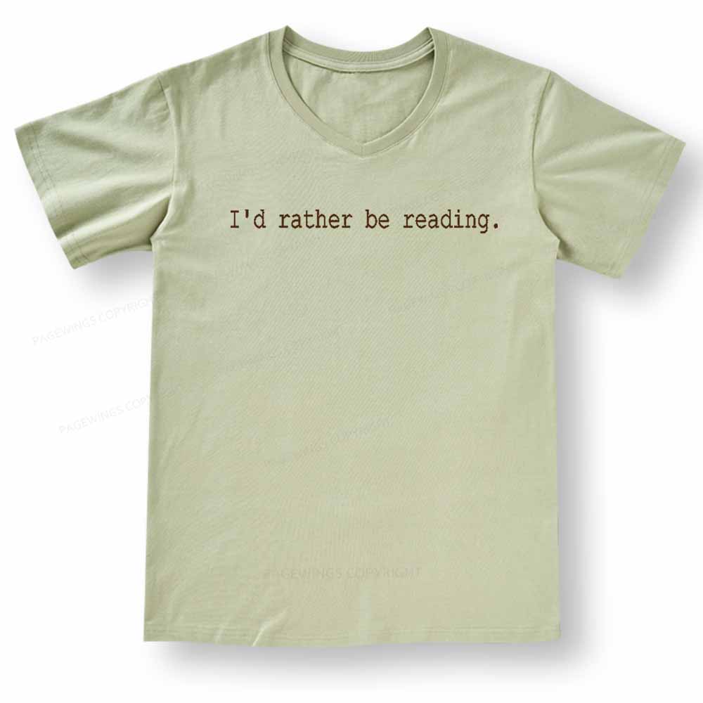 Pagewings I'd Rather Be Reading V-neck T-shirt
