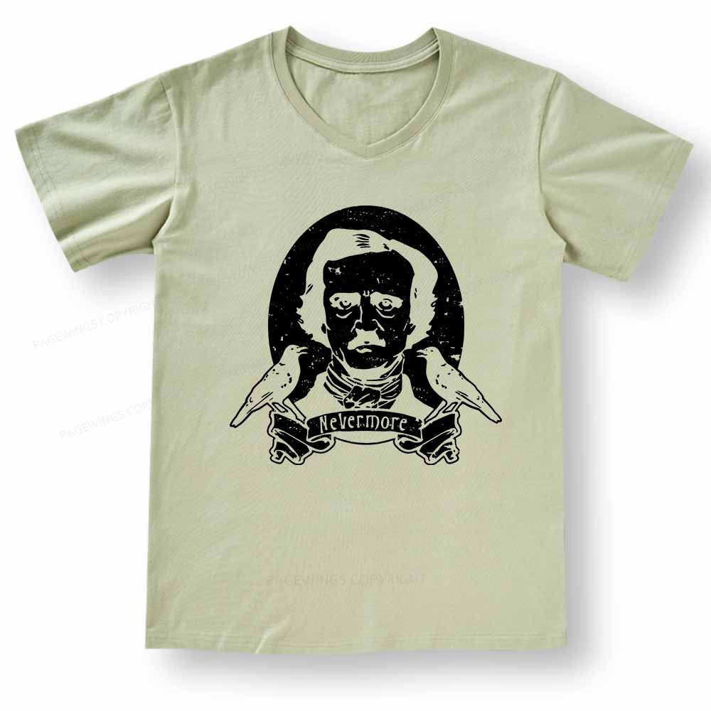 Pagewings Literary Vintage Stephen Allen King HP Lovecraft Book V-neck T-shirt