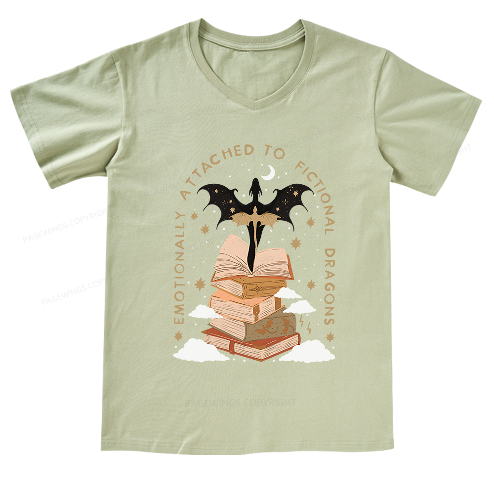 Pagewings Fantasy Romance Reader Gift Romantacy V-neck T-shirt