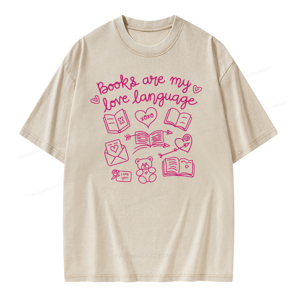 Pagewings Books Are My Love Language Unisex Washed T-shirt