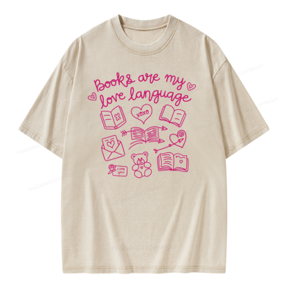 Pagewings Books Are My Love Language Unisex Washed T-shirt