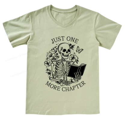 Pagewings One More Chapter Skeleton V-neck T-shirt