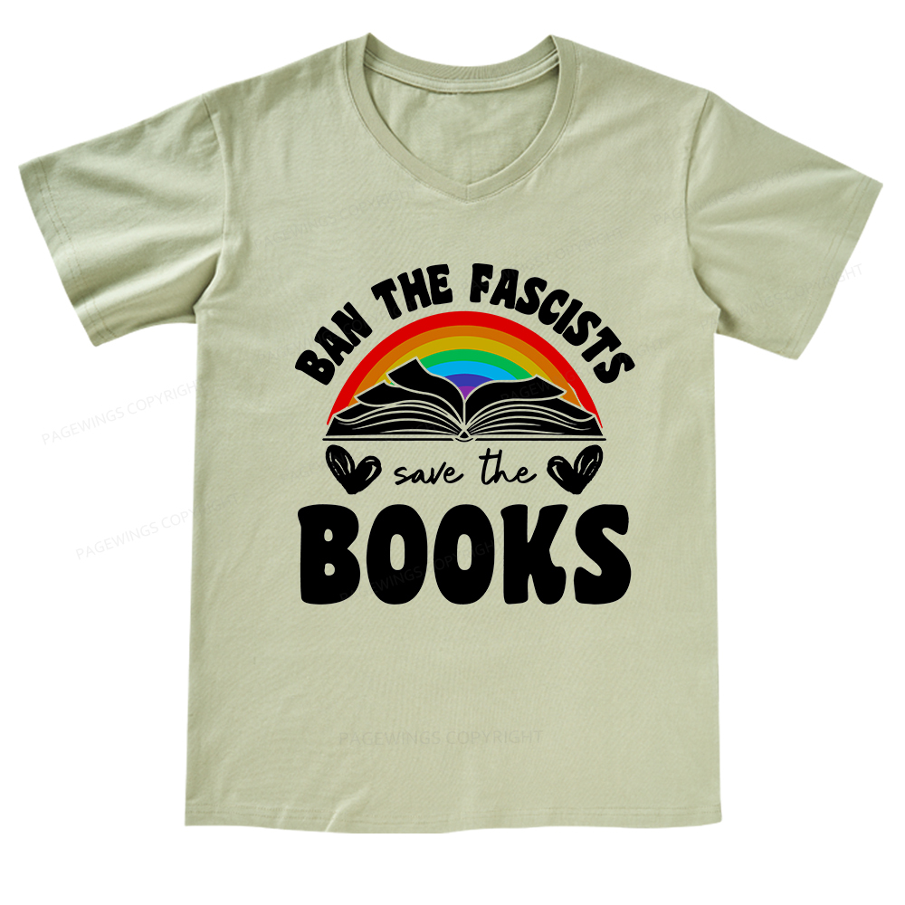 Pagewings Banned books V-neck T-shirt