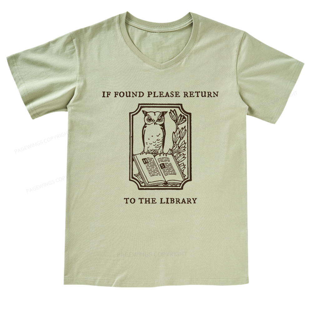 Pagewings Librarian Gift Owl Book Shirt V-neck T-shirt