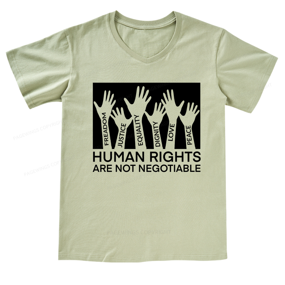 Pagewings Human Rights Are Not Negotiable V-neck T-shirt