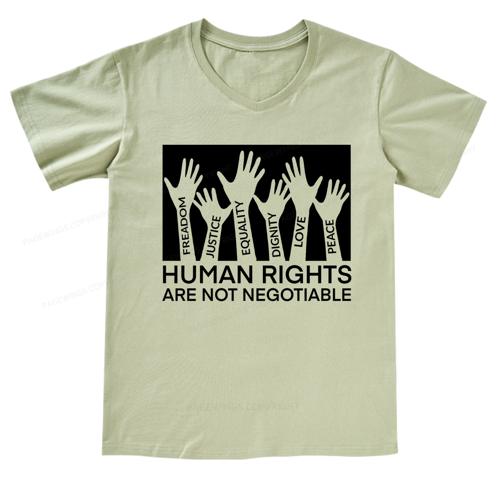 Pagewings Human Rights Are Not Negotiable V-neck T-shirt