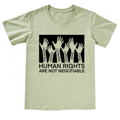 Pagewings Human Rights Are Not Negotiable V-neck T-shirt