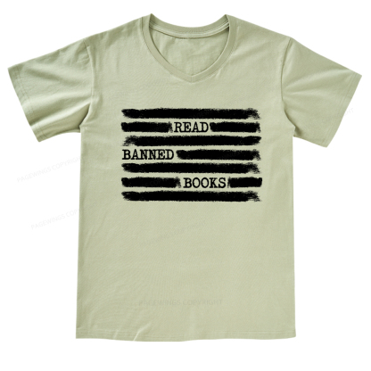 Pagewings Read Banned Books Bookworm Librarian T-Shirt V-neck T-shirt