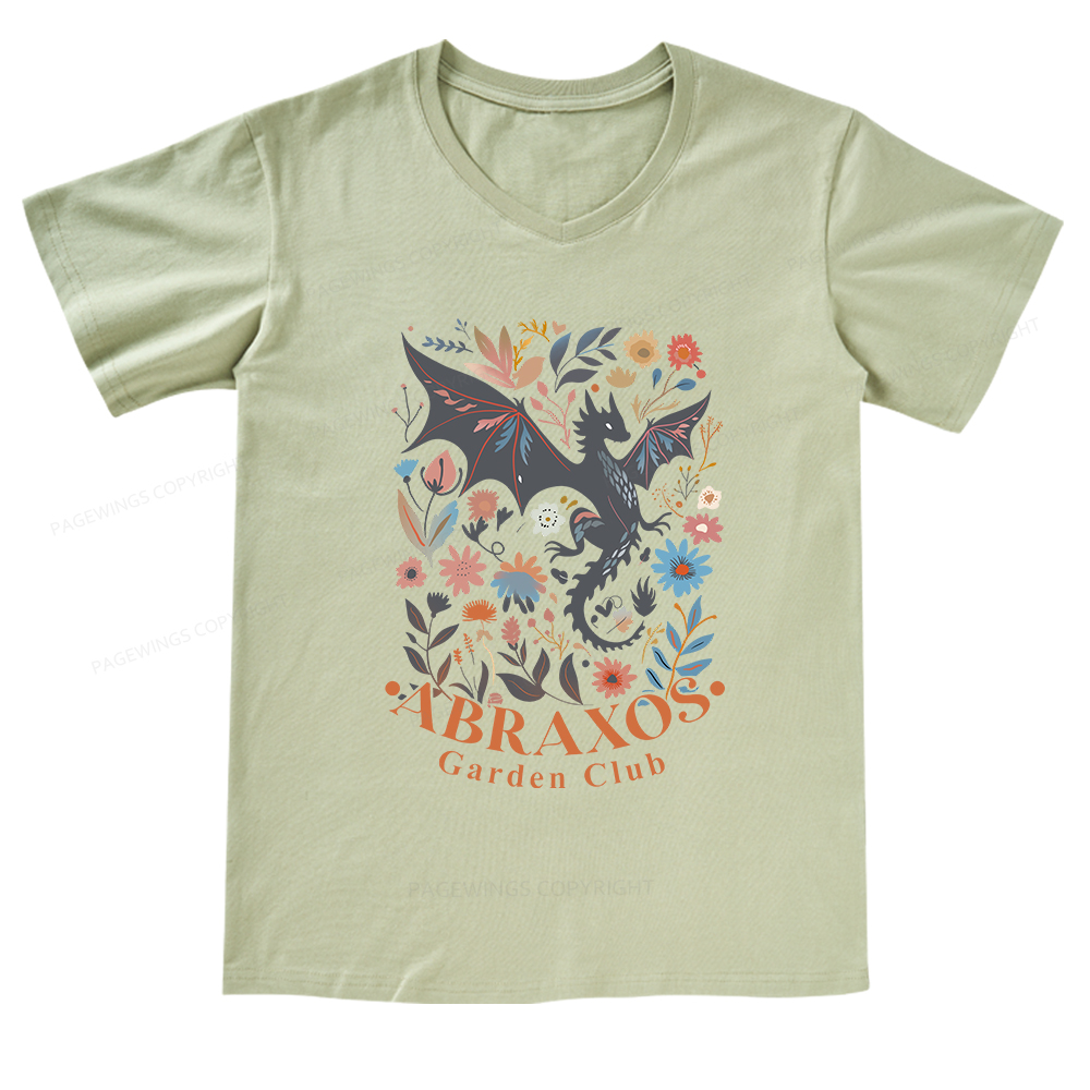 Pagewings Abraxos Flower V-neck T-shirt