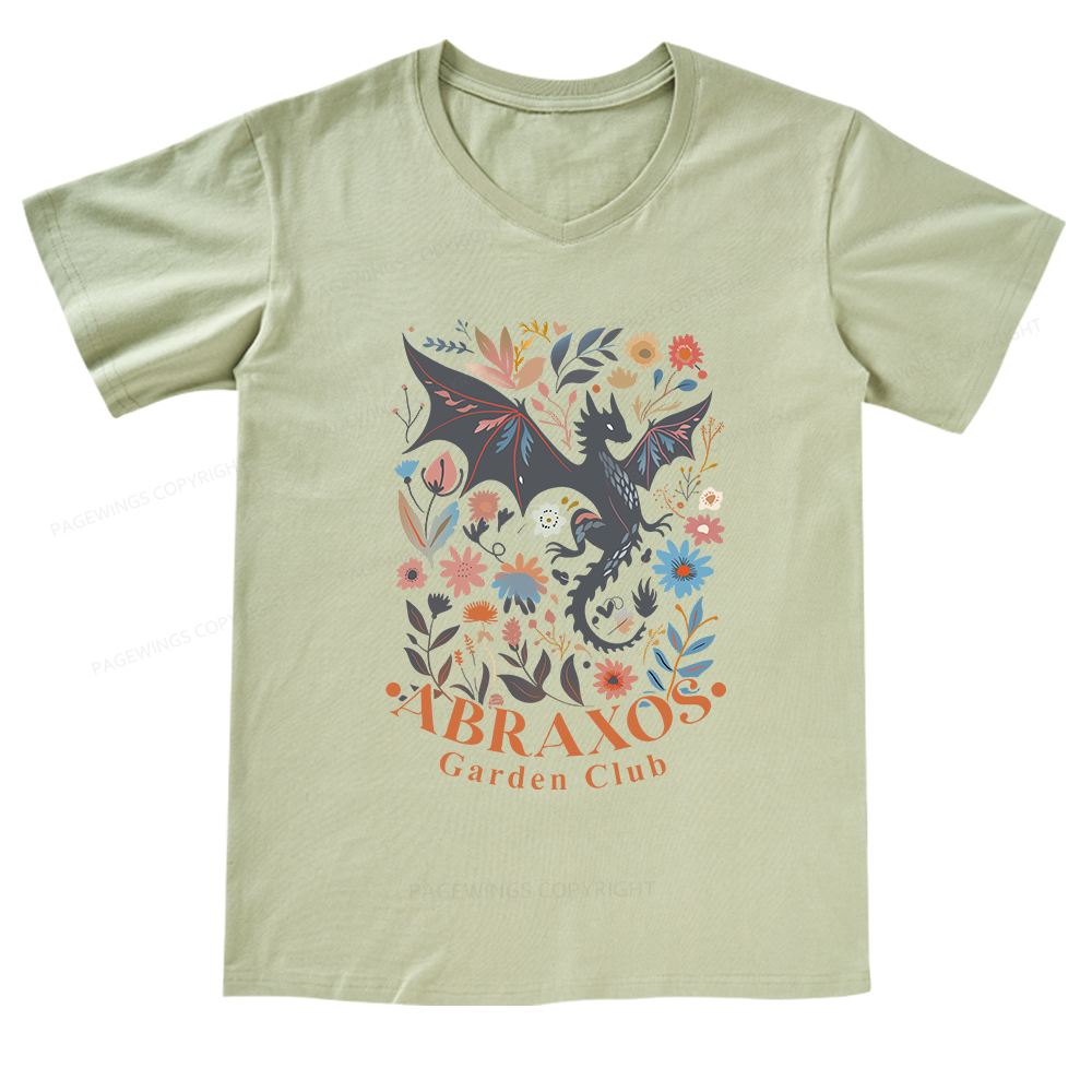 Pagewings Abraxos Flower V-neck T-shirt