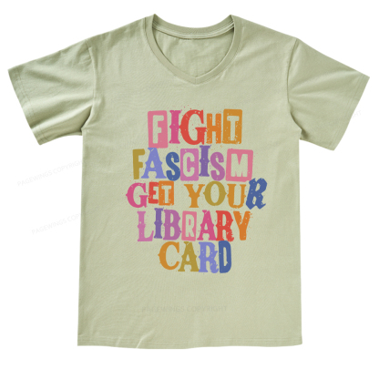 Pagewings Get Your Library Card V-neck T-shirt