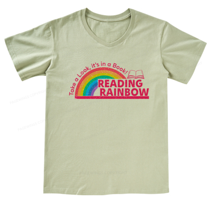 Pagewings Reading Rainbow V-neck T-shirt