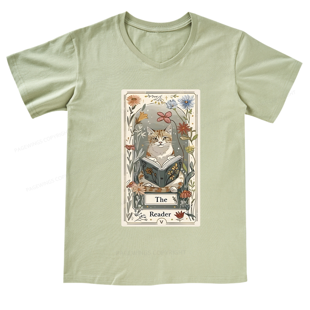 Pagewings Library Readers Make Leaders Jersey Short Sleeve Tee V-neck 