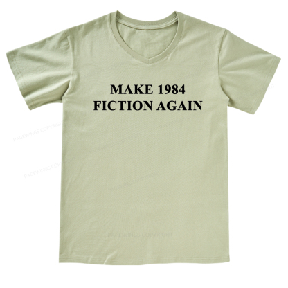 Pagewings Make 1984  Fiction Again V-neck T-shirt