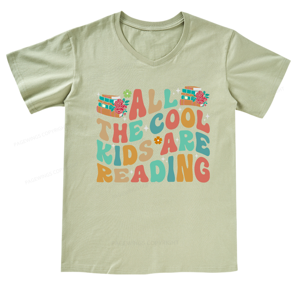 Pagewings All The Cool Kids Are Reading V-neck T-shirt