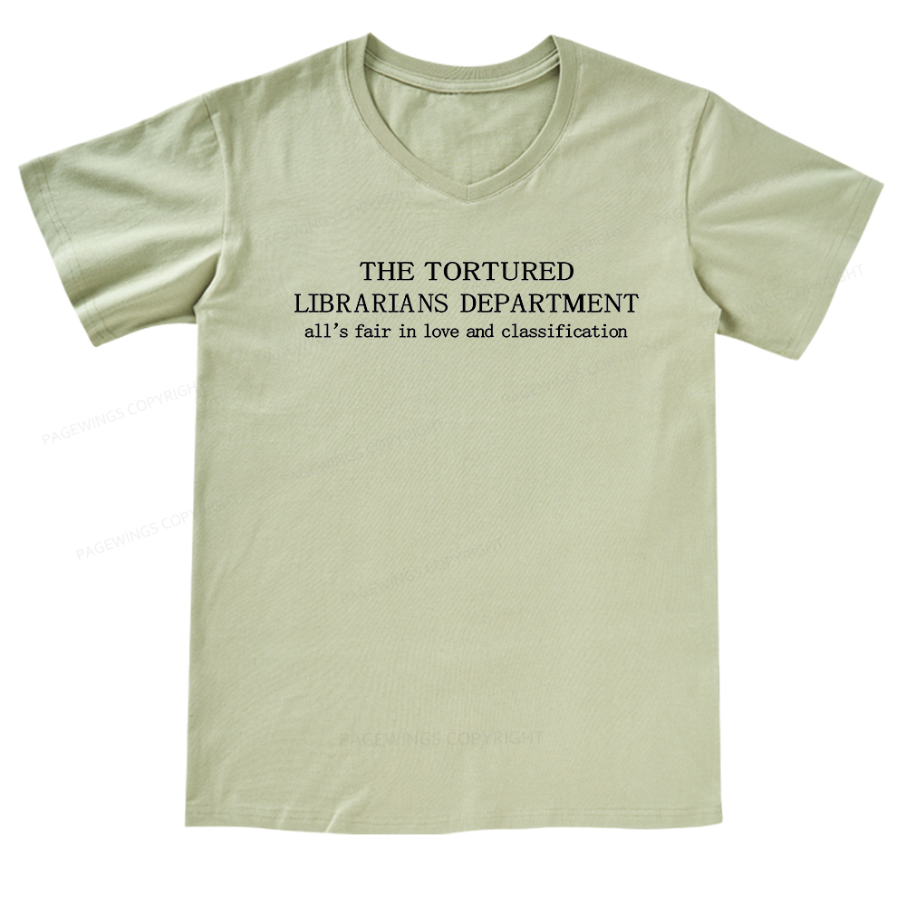 Pagewings The Tortured Librarians Departmen V-neck T-shirt