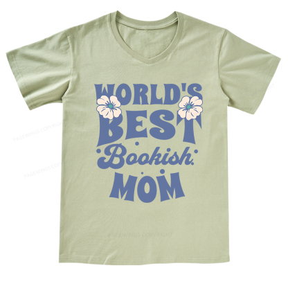 Pagewings World's Brsy Bookish Mom V-neck T-shirt