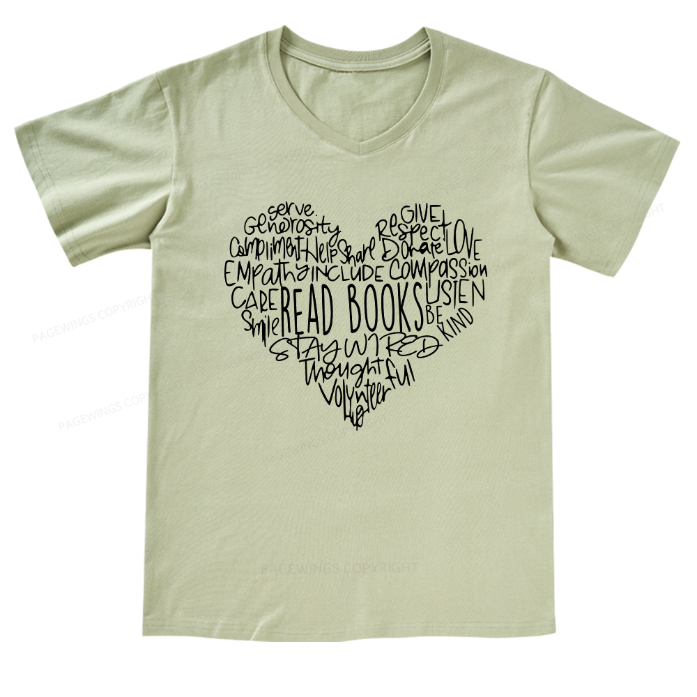 Pagewings Read Books V-neck T-shirt