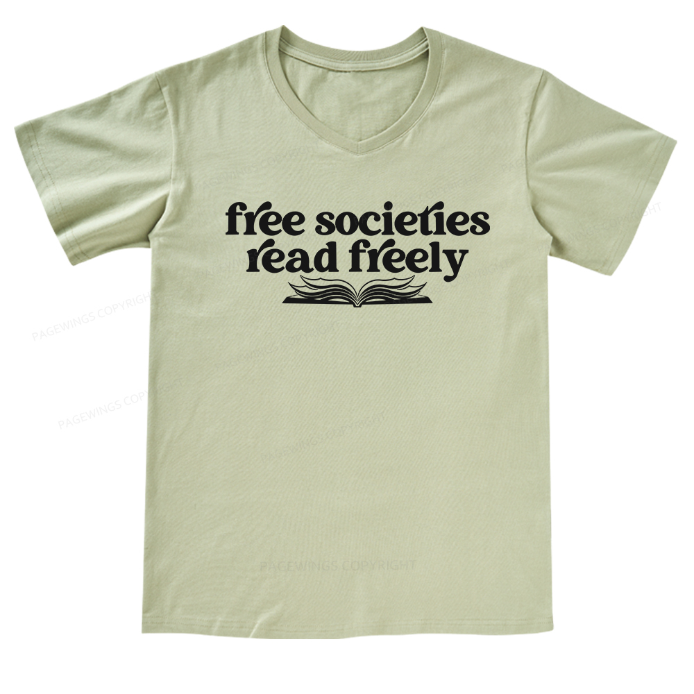Pagewings Stop Book Banning V-neck T-shirt