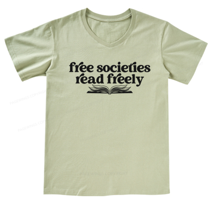 Pagewings Stop Book Banning V-neck T-shirt