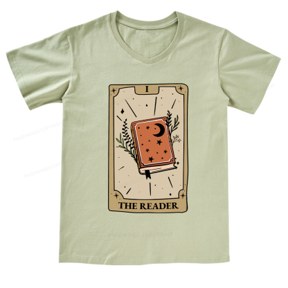 Pagewings The Reader Tarot Card V-neck T-shirt