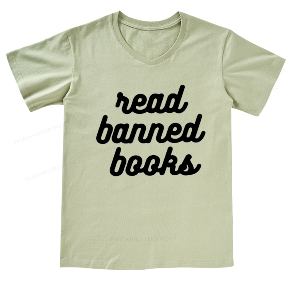 Pagewings Read Banned Books V-neck T-shirt