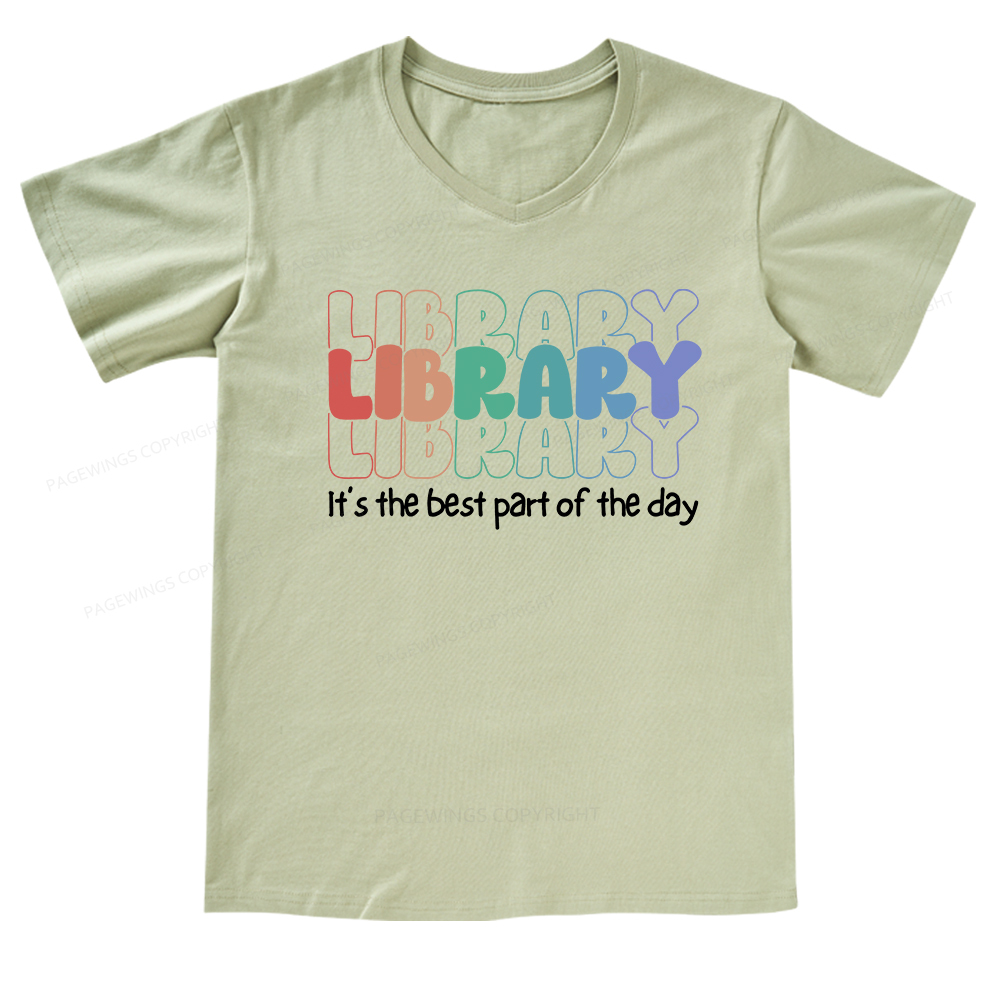 Pagewings School Librarian Shirt, Library Shirt V-neck T-shirt