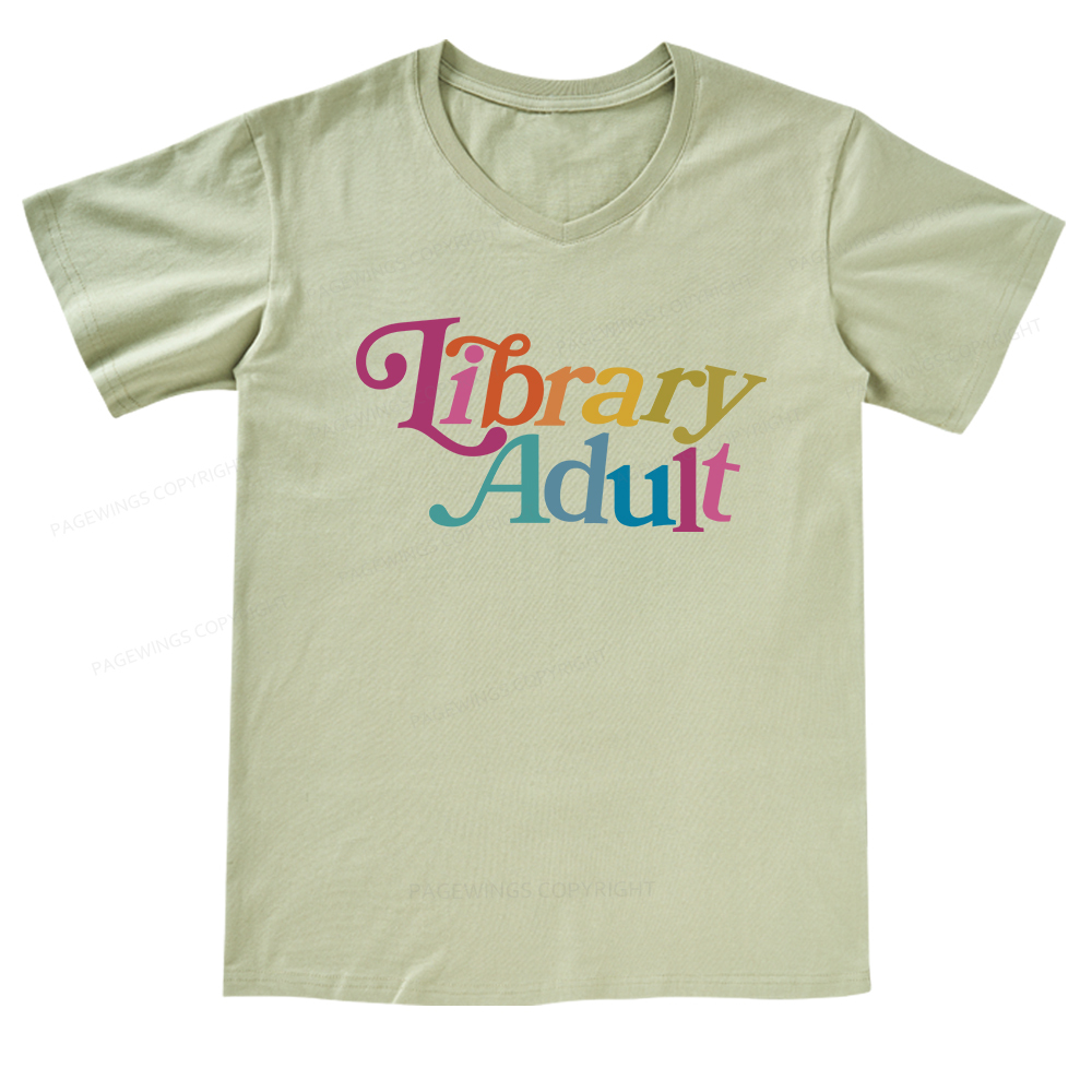 Pagewings Library Adult, Library Kid V-neck T-shirt