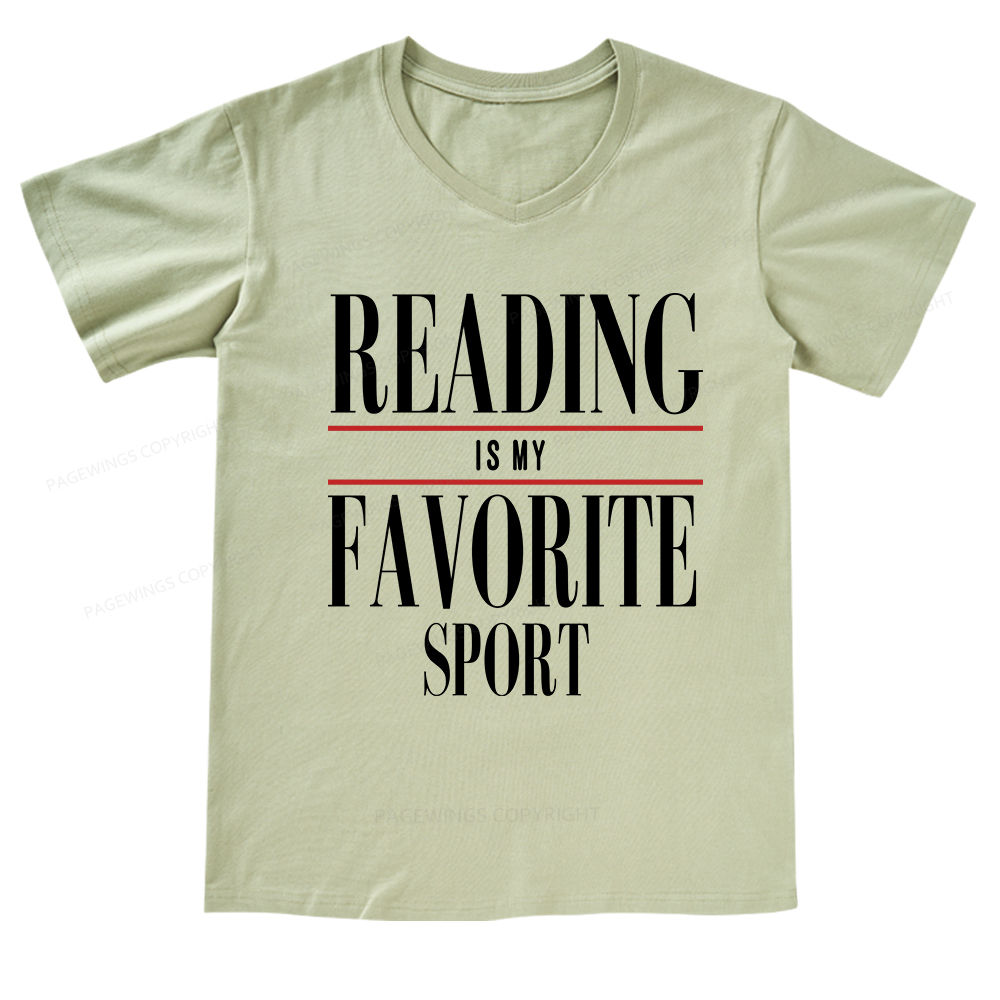 Pagewings Reading Is My Favorite Sport V-neck T-shirt