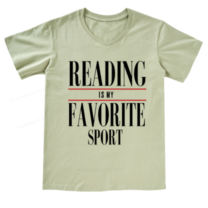Pagewings Reading Is My Favorite Sport V-neck T-shirt
