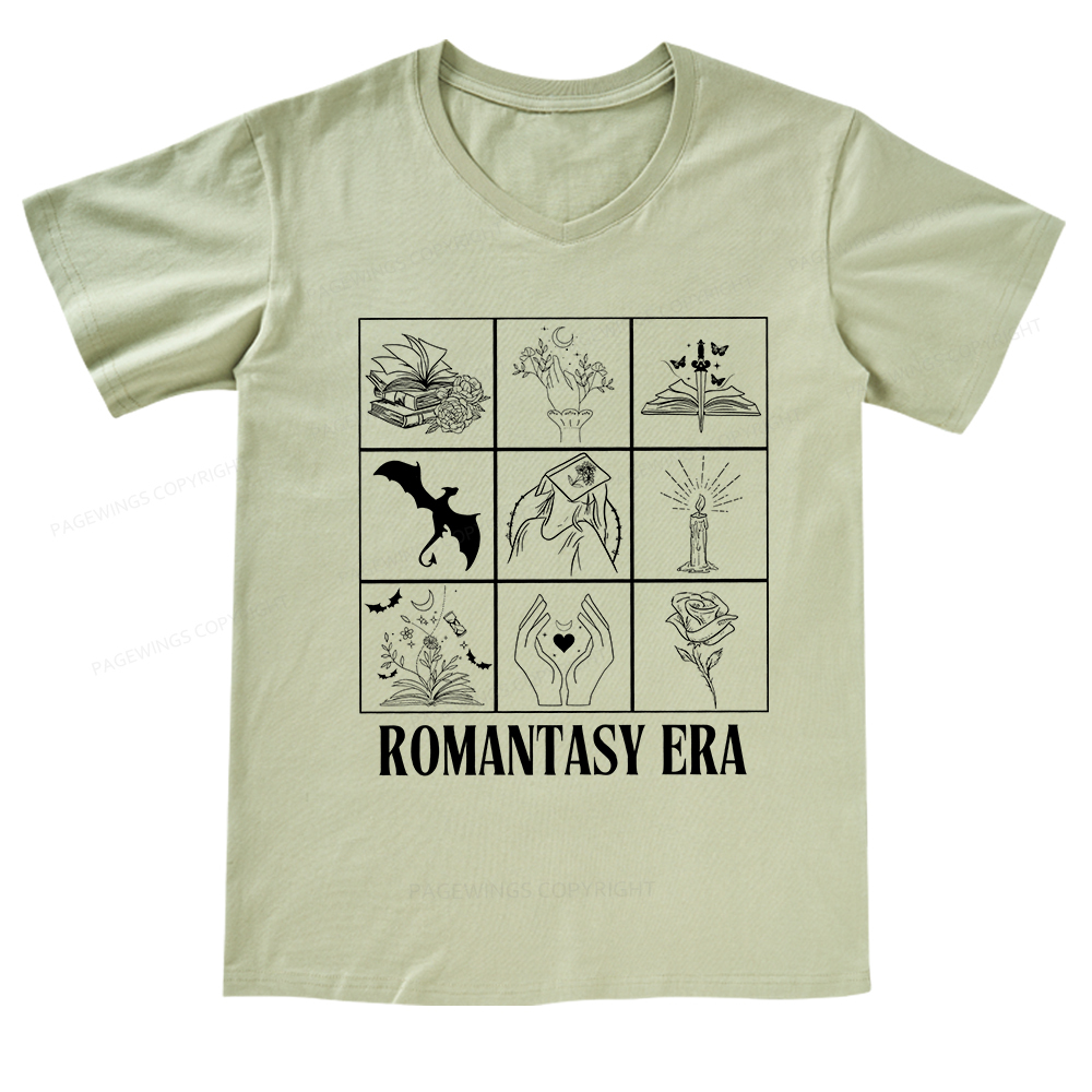 Pagewings Romantasy Era Book Shirt Comfort Colors V-neck T-shirt