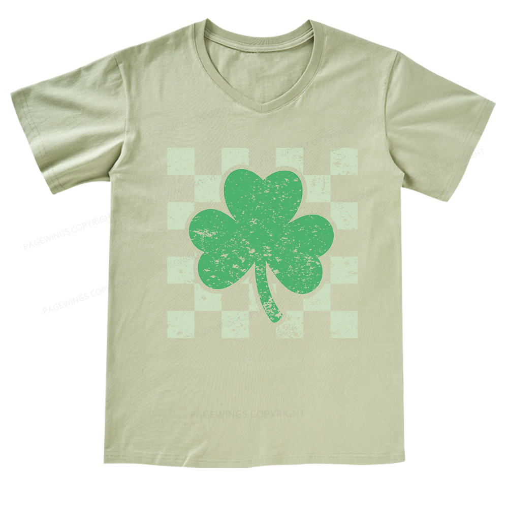 Pagewings St Patrick's Shirt, Shamrock Shirt V-neck T-shirt