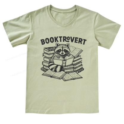 Pagewings A Raccoon Reading Seriously V-neck T-shirt