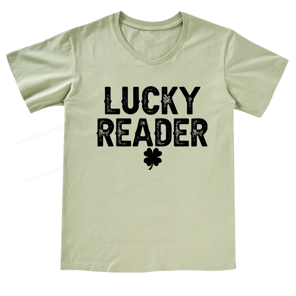 Pagewings Lucky Reader V-neck T-shirt