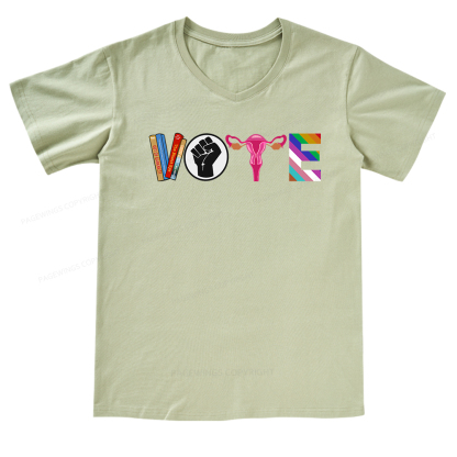 Pagewings VOTE Banned Books Tee V-neck T-shirt