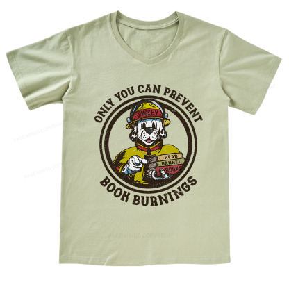Pagewings Prevent Book Burnings  V-neck T-shirt