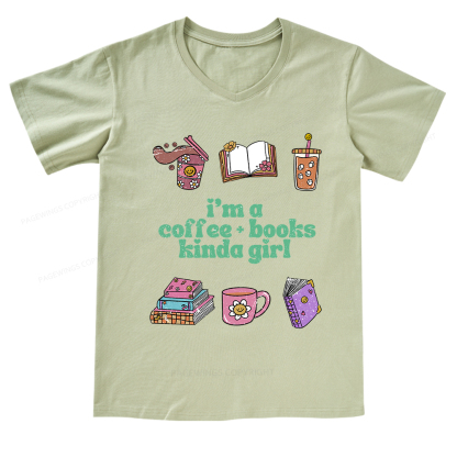 Pagewings I 'm A Coffee Books Kinda Girl V-neck T-shirt