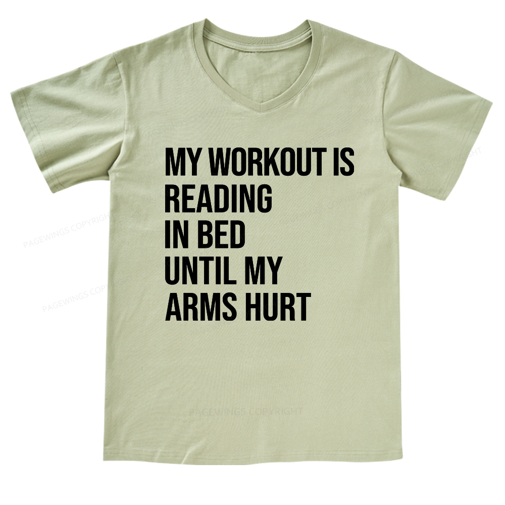 Pagewings My Workout Reading V-neck T-shirt