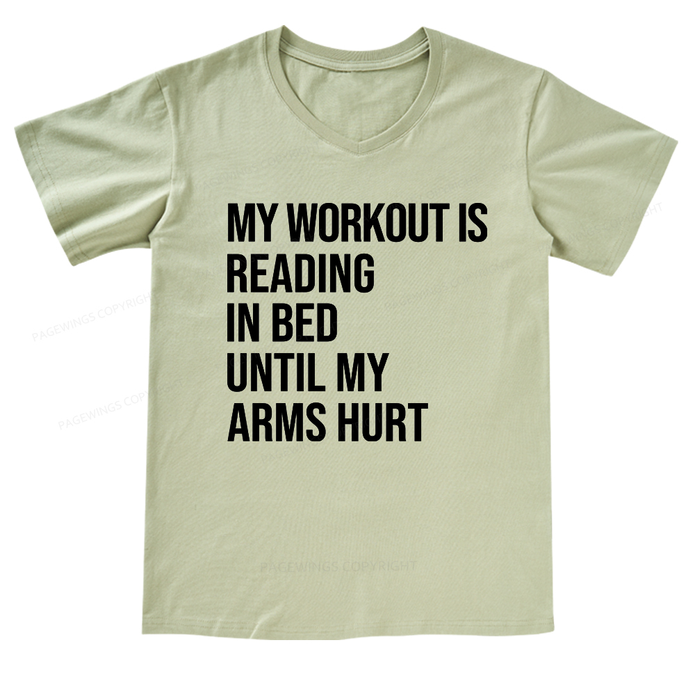 Pagewings My Workout Reading V-neck T-shirt