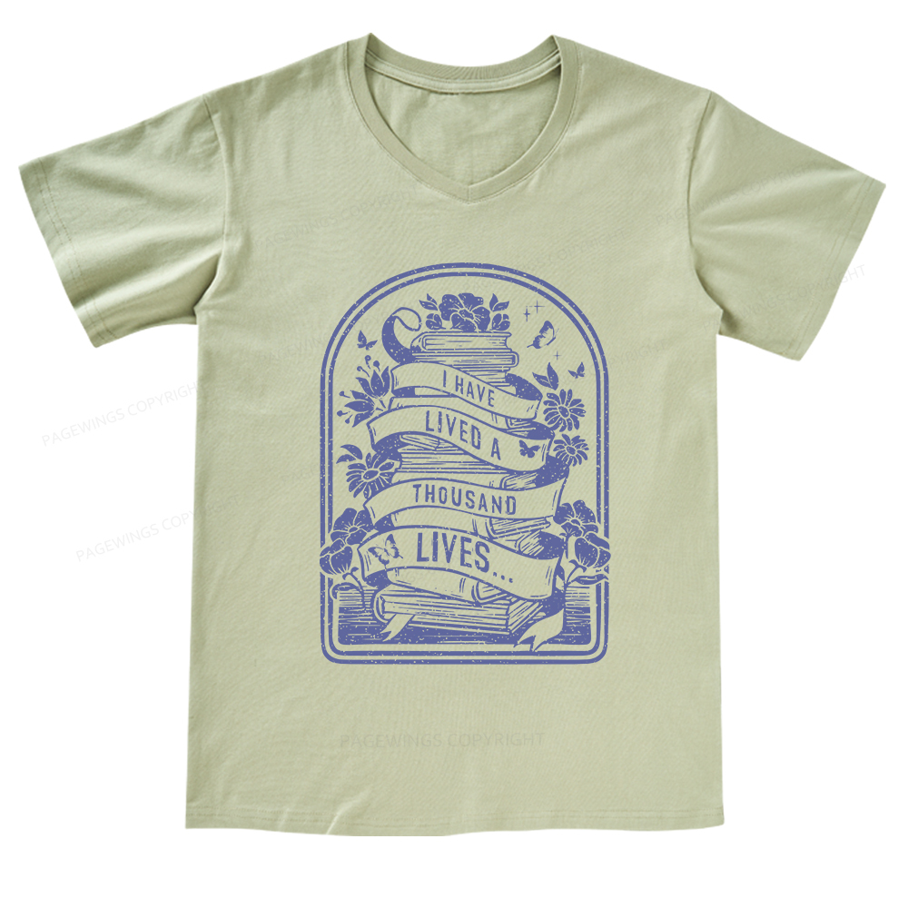Pagewings Literature Shirt for Bibliophiles V-neck T-shirt