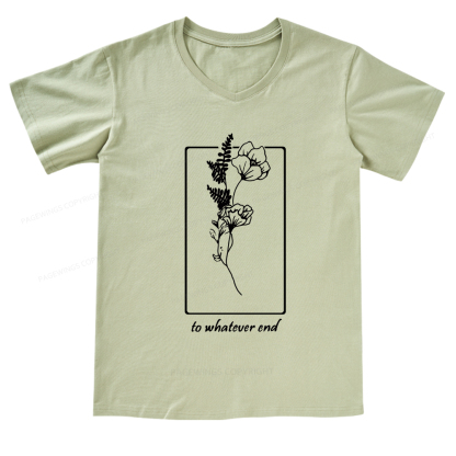 Pagewings Throne Of Glass Flower Aelin Quote V-neck T-shirt